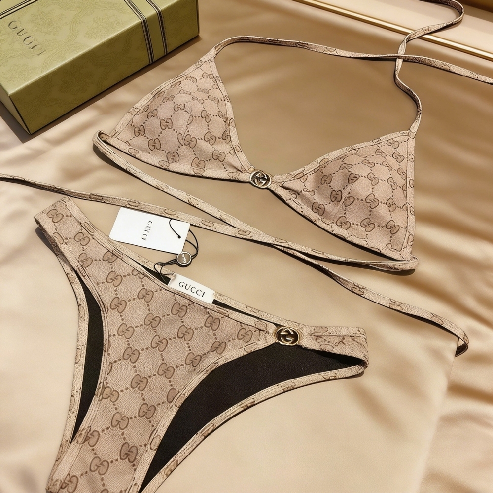 Gucci GG Monogram Triangle Bikini Set